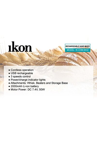 Ikon Cordless Hand Mixer IKCHM6532