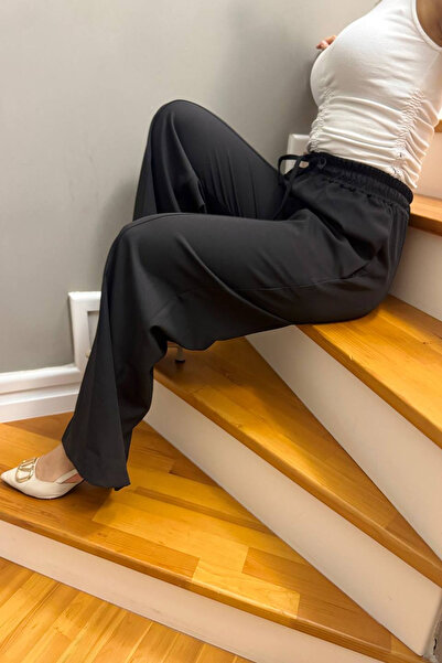 mj style Women's high waist ribbed wide leg pants