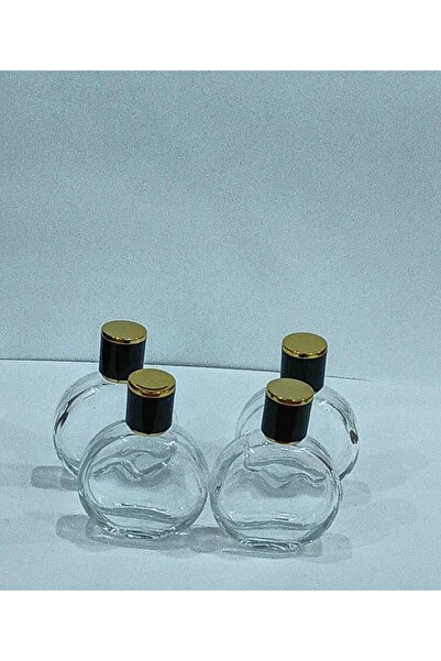 OEM 4 Adet Lüks Doldurulabilir Boş Parfüm Şişesi – 50 ml Yuvarlak Cam, Siyah ...