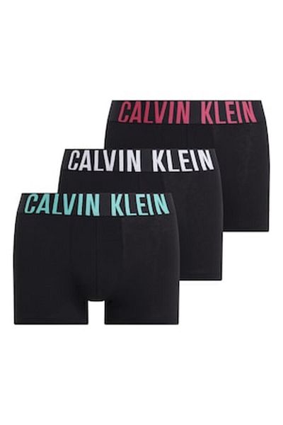 Calvin Klein , Set of boxers with logo waistband - 3 pairs, White, Black, Turquoise, XL