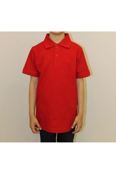Selkar Global Children's 100% Cotton Solid Color Polo Collar Short Sleeve T-Shirt Red - Red - Selkrscdhpvoln-Kir