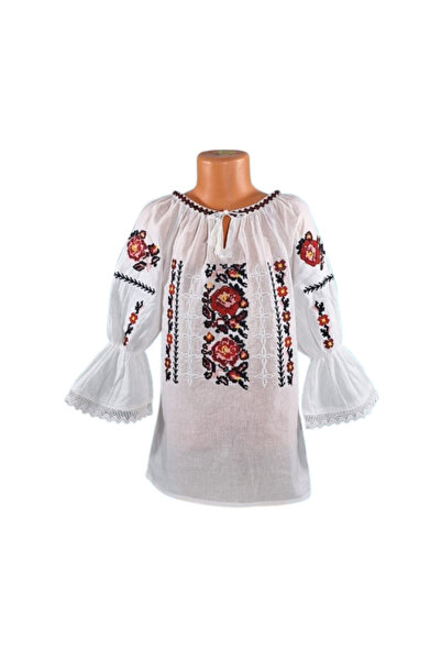 OEM Bluză națională, bumbac, broderie florală, 8 ani