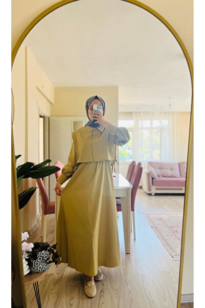 RABİASCARF KADIN İKİ PARÇA GÖRÜNÜMLÜ TESETTÜR ELBİSE