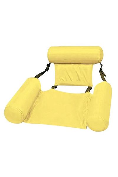 OEM Inflatable Floating Chair with Double Backrest, Hammock Type, Portable, Yellow
