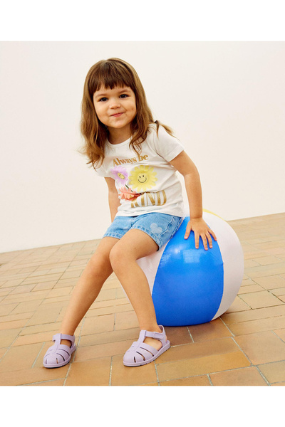 Name it شورت جينز بطبعة قلوب - أزرق