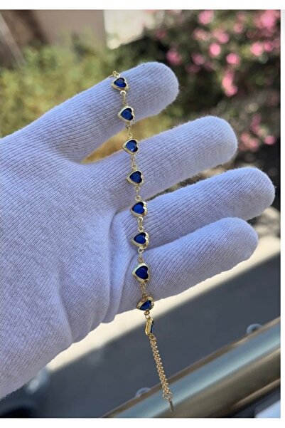 charmove ile kendinizi şımartın Kalpli Zirkon Taşlı Gold Renk Bileklik 18 CM