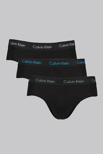 Calvin Klein , Set of briefs with logo waistband - 3 pairs, Black, Blue, XL