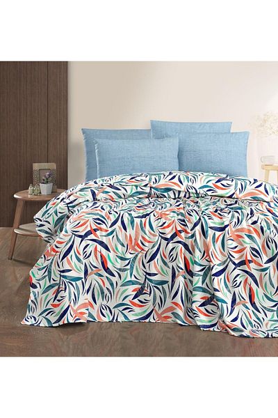 ETE HOMETEX Etehometex Double Person Printed Cotton Pique Set