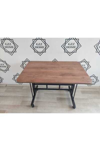 GZZ TEKERLEKLİ METAL AYAK ORTA SEHPA ÇALIŞMA MASASI YEMEK MASASI ÇAY MASASI EBAT 60-90