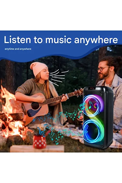 IDIGIT Bluetooth Trolley Speaker 40W, Wireless Mic, USB/TF/FM, Remote, Rechargeable, for Party & Travel