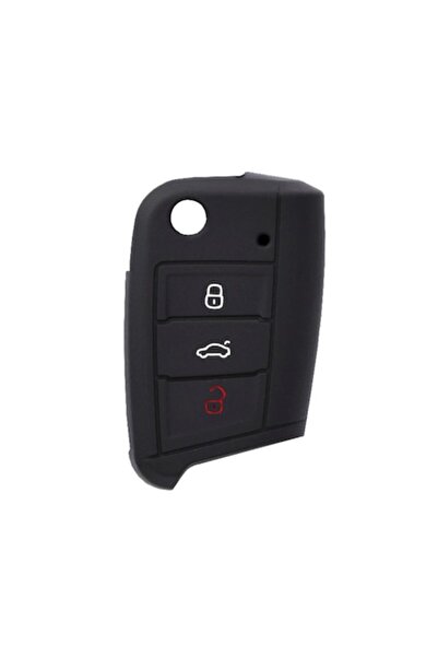 OEM Husă cheie auto din silicon premium, neagră pentru VW Polo, Jetta / Skoda...
