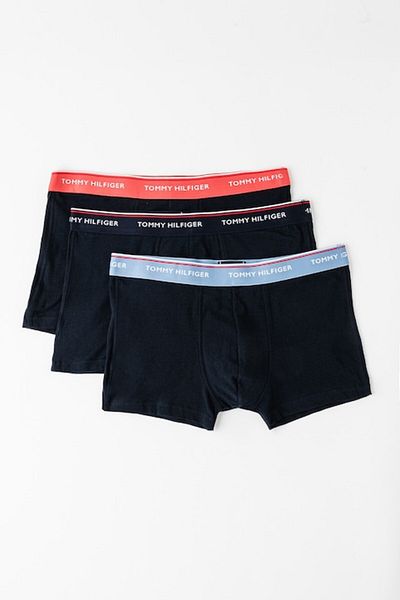 Tommy Hilfiger , Set de boxeri cu talie cu logo - 3 perechi, Coral, Albastru deschis, Bleumarin, 2XL