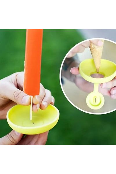 GlassySKY (Green) Ice Cream Holder Carrier Slikon Stand, Anti-Drip and Clothing Anti-Fouling, Summer Vacation