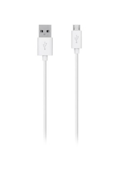 Belkin كابل FlexCharge Micro USB - شحن سريع ومزامنة بيانات بدون تشابك (أبيض/فضي)