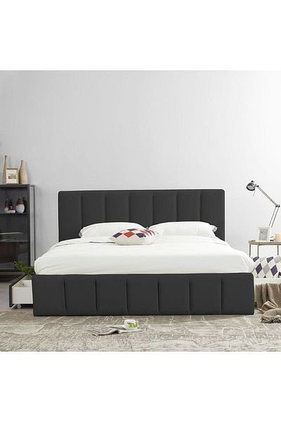 Danube Home Vista 150x200 Queen Bed with 4 Drawers - Black L220xW161xH111cm