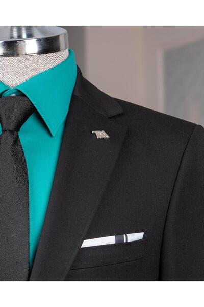 TerziAdemAltun Italian Style Slim Fit Jacket Pants Suit Black T14391