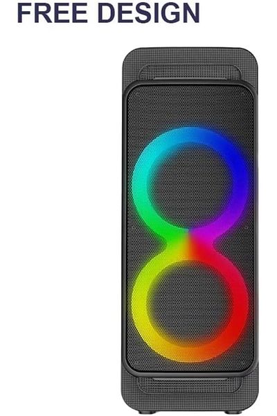 IDIGIT مكبر صوت دي جي للحفلات مزود بإضاءة RGB، وبلوتوث/AUX/USB/TF، للاستخدام المنزلي والسفر والاستخدام الخارجي - أسود