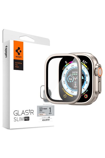 Spigen Folie pentru Apple Watch Ultra/Ultra 2, Glas.tR Slim Pro, X517, Titanium