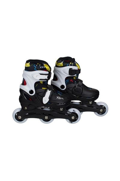 divendi-ro Aluminum Roller Skates, adjustable size 31-34, black and white