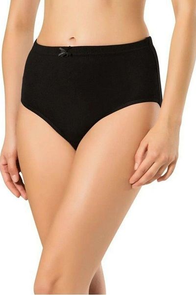 Anıt Women's 12 Pieces Ribbed Cotton High Waist Bato Panties 100% Cotton (ribana)