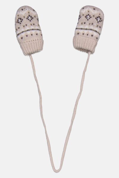 Sergent Major Toddlers Boy 1 Pair Knitted Glovers, Beige Comb