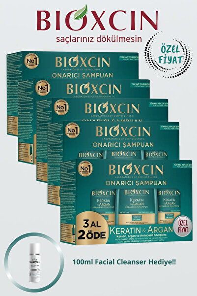 Bioxcin Onarıcı Etkili Keratin & Argan İçerikli Şampuan 3 Al 2 Öde 5 ADET