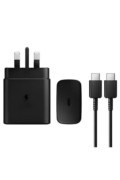SP 45W Fast Charging Wall Charger with Type-C Charging Cable for Samsung Devices with Type-C Cable Black