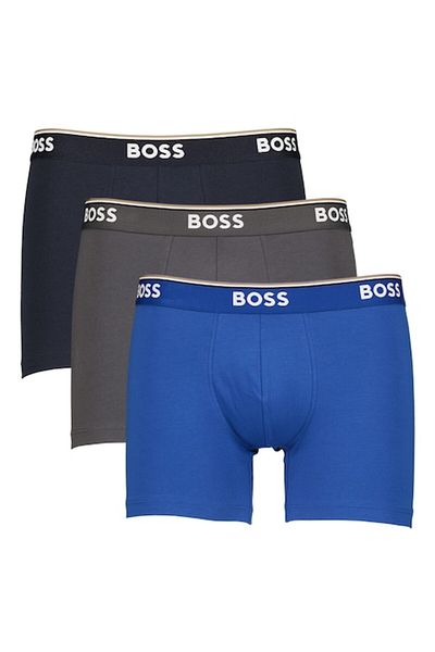 BOSS Set de boxeri cu bandă cu logo - 3 perechi, Gri închis, Bleumarin, XL