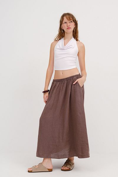 Addax Linen Long Skirt E4447