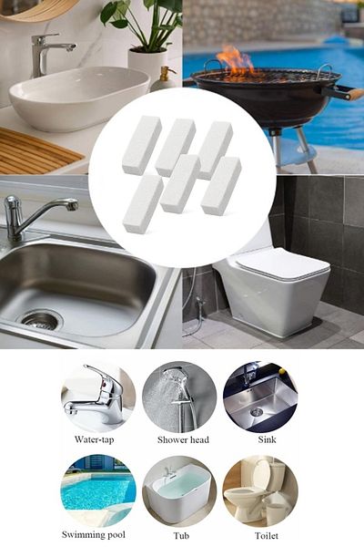 AYGÖREN HOME 6 Pieces of Pumice Stone Cleans Calcium Deposits and Rust for Cleaning Toilet, Bathroom, Kitchen Grill