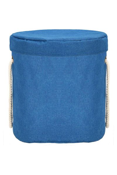 SERSIMO Clothes or toy storage basket, 30x30cm, cotton and linen, 27 l, blue