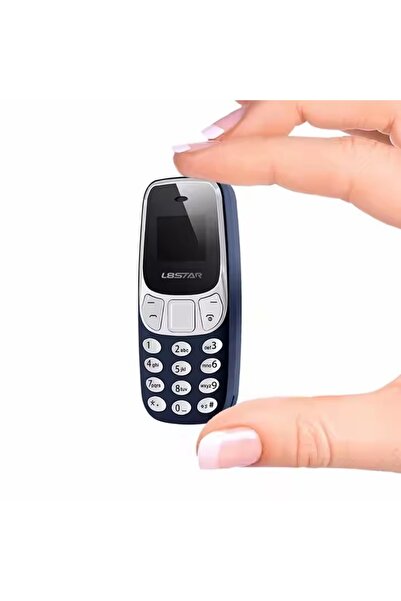 divendi-ro Telefon mini Dual SIM, player MP3/MP4, Bluetooth, editare vocală, 67,8 x 27,8 x 12,4 mm, albastru