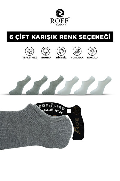 ROFF ÇORAP Bamboo Men's Sneaker Socks Seamless Invisible Ankle Sports Socks P...