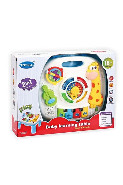 divendi-ro Interactive activity table for children, with piano, lights, sounds, 25x23x18 cm, multicolor