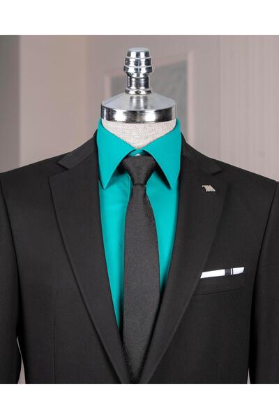 TerziAdemAltun Italian Style Slim Fit Jacket Pants Suit Black T14391