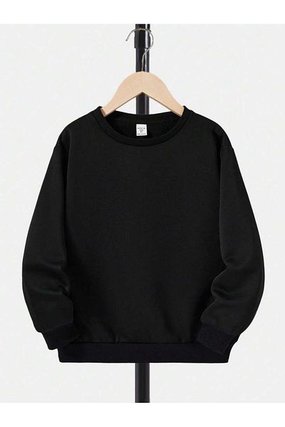 StartMore Black Unisex Women/Men Black Courage Oversize Crew Neck Cotton