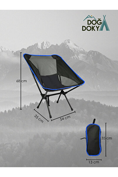 DOĞADOKYA Katlanır Taşıma Çantalı Ultra Hafif Kamp Sandalyesi 2 Adet