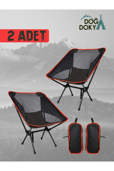DOĞADOKYA Katlanır Taşıma Çantalı Ultra Hafif Kamp Sandalyesi 2 Adet