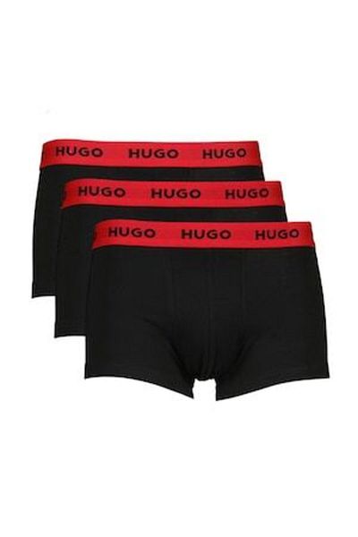 HUGO Set de boxeri cu talie cu logo - 3 piese, Roșu, Negru, S