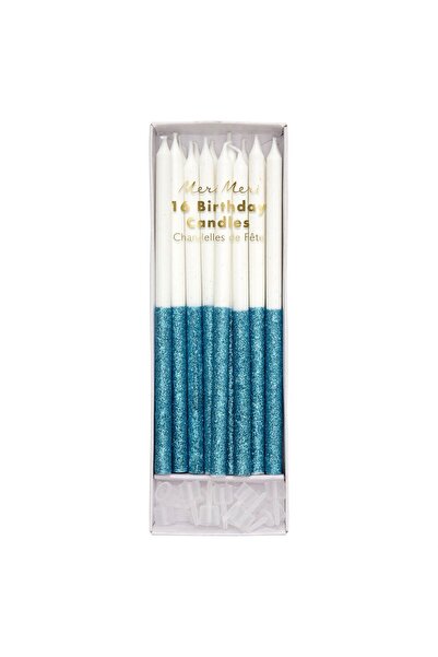 Meri Meri - Blue Glitter Dipped Candles