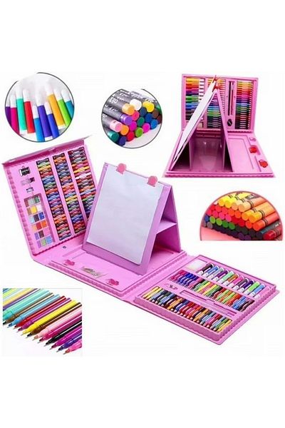 Flippy Set de 208 piese, complet pentru pictură și desen, rabatabil, tip servietă