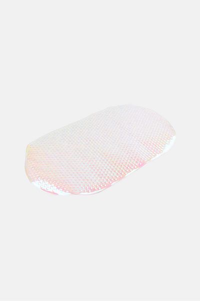 Bath Bliss Soft Oval Iridescent Bath Mat, Transparent