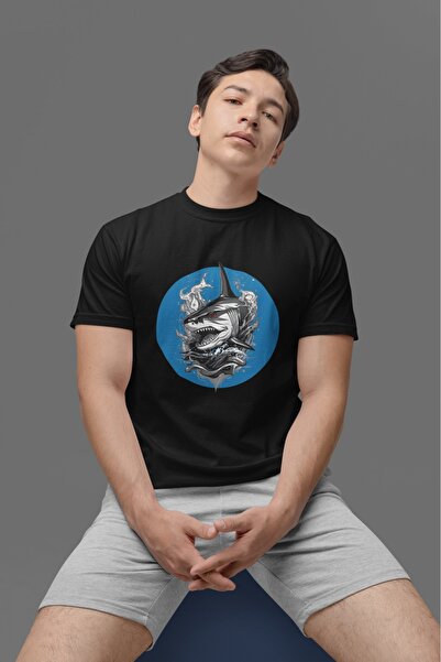 ArtYus Unisex Bărbați/Femei Rechin Colorat cu imprimeu supradimensionat bumba...