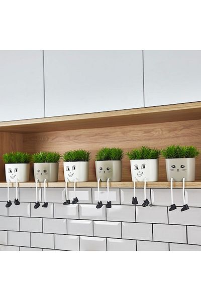 CLICK Decor Artificial Plants Flower Pot with Legs 10 x 20 cm, 2 Types