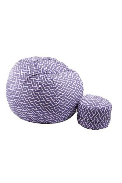 Pufrelax Set Fotoliu King Size cu Otoman (suport picioare), Material Textil - Zippity Purple