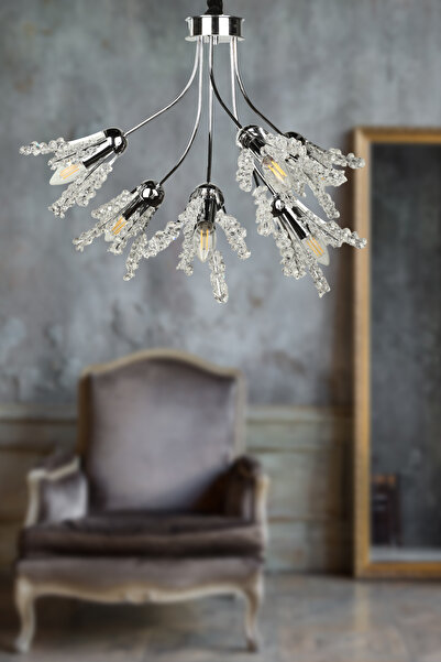 Begüsa Palmina 6.Lı Avize Krom Kaplama