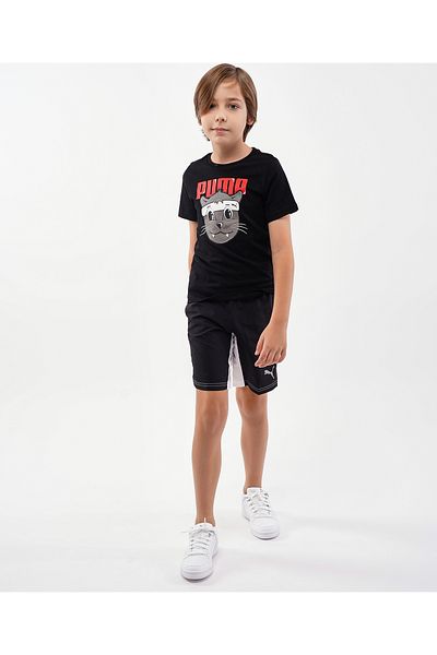 Puma شورت رياضي منسوج - أسود