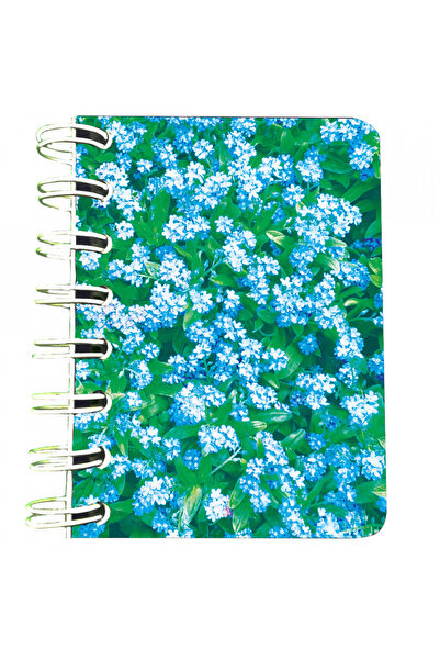 Editura Soapta stelelor Carnet cu spira Flori de nu-ma-uita, 7 x 10 cm, 75 fo...