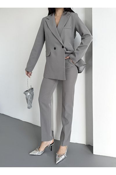 MYGİYİMİSTANBUL Waist Rubber Detail Suit-Women's Suit