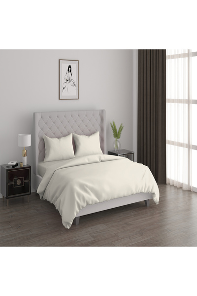 Boutique Blanche 3pcs cotton duvet cover 160*200cm - 300 thread count off white